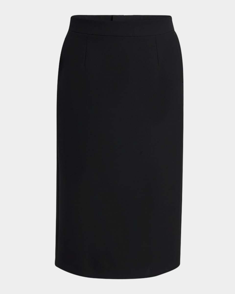 Button-Back Midi Pencil Skirt